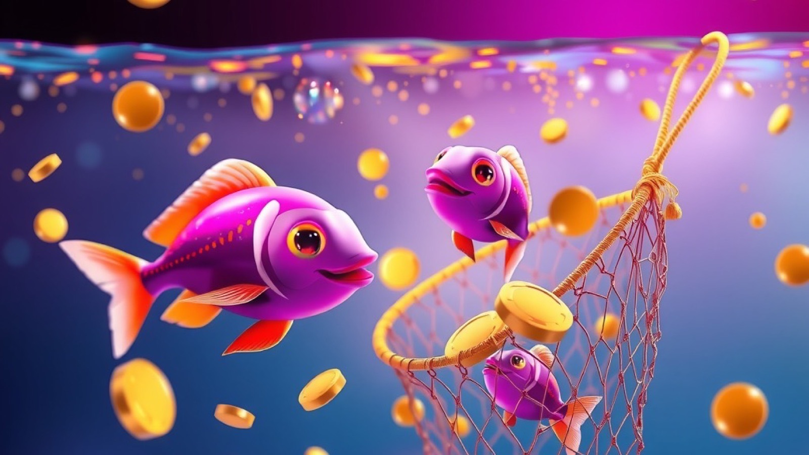 Diwa Spin diwa spin fishing games: understand controls, targets, and game rules artwork showing stylised tropical fish and a glowing net under clear water with gold bubbles