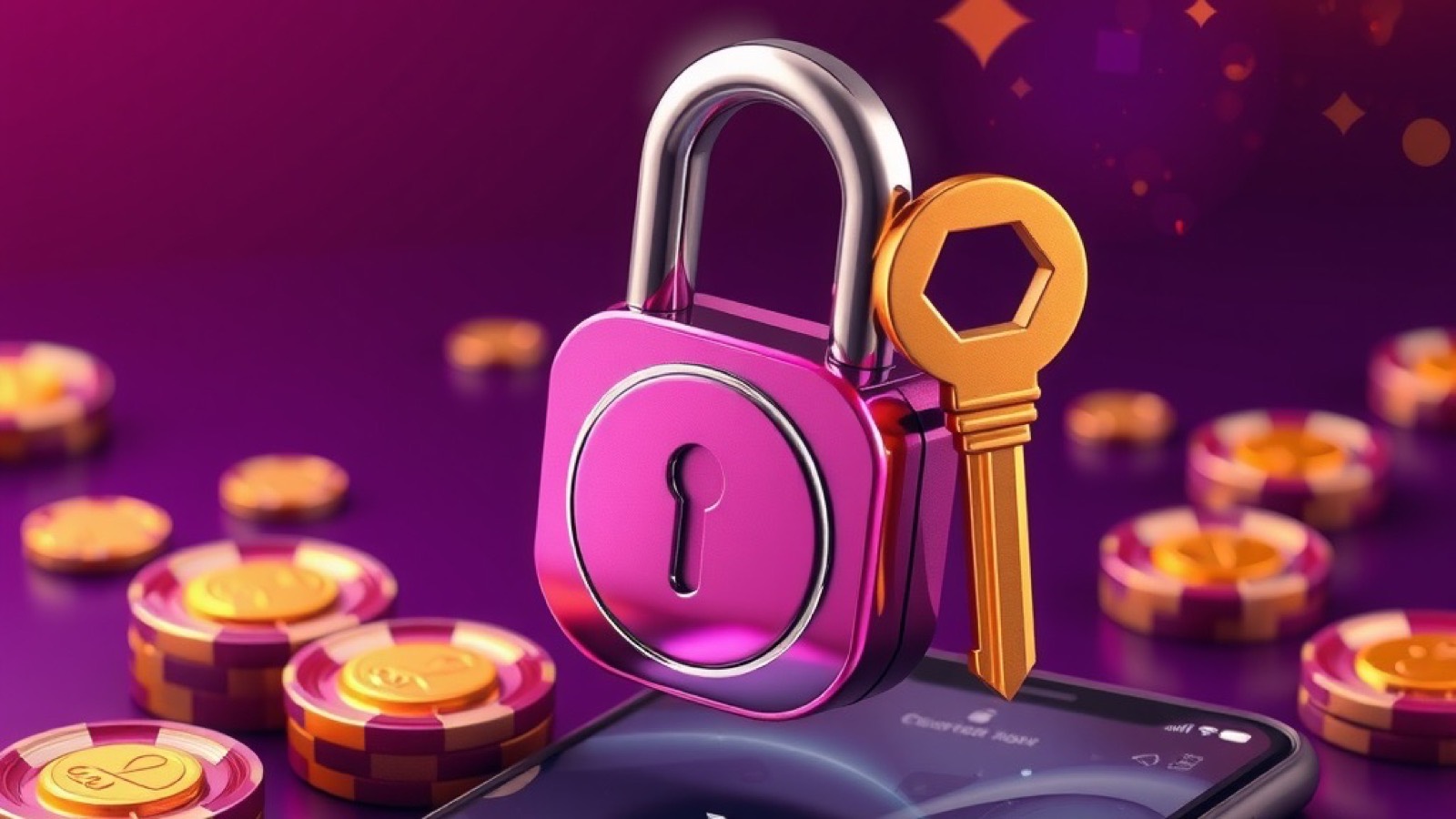 Diwa Spin diwa spin login for indian players artwork showing a glossy padlock and key floating over a phone screen with a login field